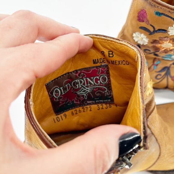 Old Gringo Brass Leather Catlyn Floral Distressed Western Cowgirl Boot size 8 - Picture 10 of 10